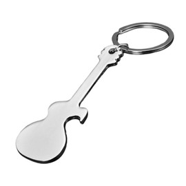 Stainless Steel Bottle Opener Keychain Guitar Shaped Beverage Opener Key Ring