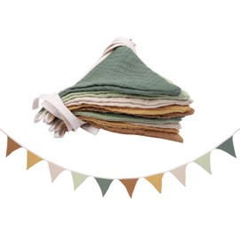 Pennant Banner Flags,Infant and toddler room decoration pennant,for Nursery Decor Baby Birthday Boho Wedding Shower Party Event (Colorful Green Banner)