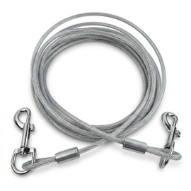 Correa para Perro, 5m Cadena para Perro de Acero Inoxidable con Hebillas Rotación de 360°, Correa de Acero para Perro Grande, Cable de Amarre para Per