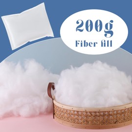 ZXIIXZ 200g/7oz Polyester Fiberfill, Fiber Filling Stuffing Polyfill Stuffing, Fluff Stuffing Crochet Filling Fiberfill Stuffing for Soft Pillow Cushion Filler Stuffing (200, Grams)