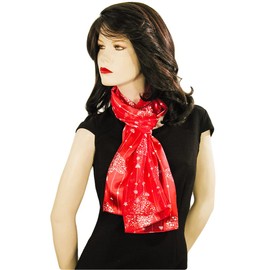 Evening Elegance Heart Scarves Valentine’s Day Mother’s Day Tiny Hearts Red - W521RD
