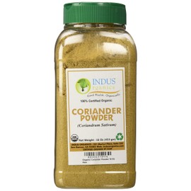 Indus Organics Coriander Seeds Powder, 1 Lb Jar, Premium Grade, High Purity, Freshly Packed
