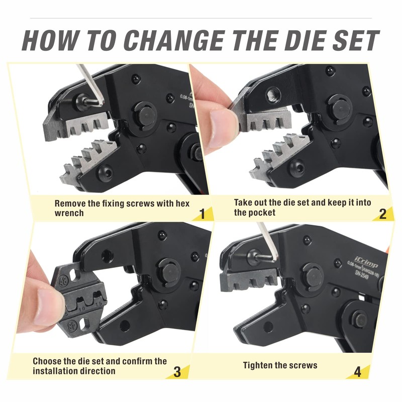 iCrimp SN Ratchet Electrician Crimping Tool set for Insulated and