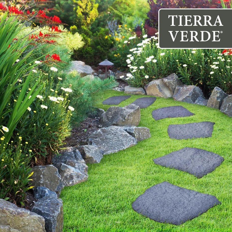 TierraVerde Rubber Stepping Stones, Natural Rock Look, 18"x22", 4-Pack