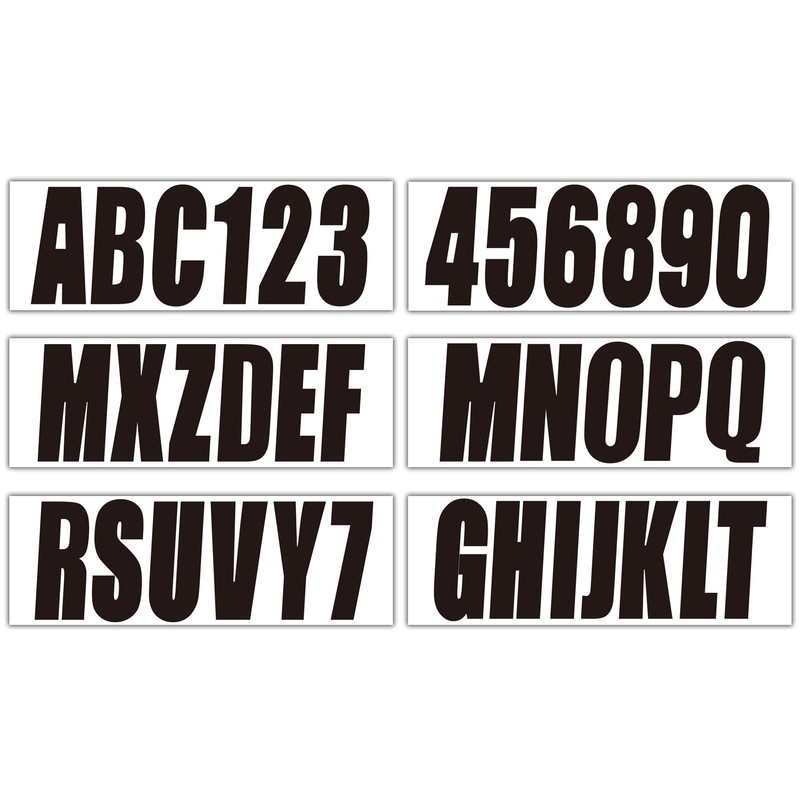 QuickMarine 4 Sets 3" Marine Alpha-Numeric Registration Numbers and Letters
