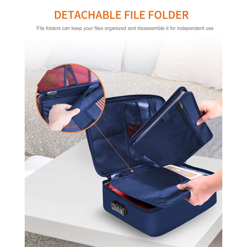 Noiposi Important Document Organizer, Waterproof and Fireproof Document Box with