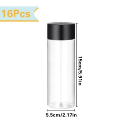 JoyHuaTrade 16 PCS Empty Sensory Bottles with Lids, 10 oz/ 284 ml Clear Plastic Reusable Leakproof Decorative Water Bottles for DIY Sensory Crafts Classroom Handmade Party Supply