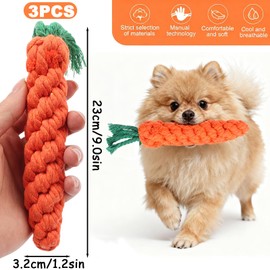 AMSNINK 3 Stück Hundespielzeug Kleine Hunde Karotte, Robust Chew Toy for kauspielzeug welpe, Langlebiges Geflochtenes Spielzeug für Interaktives, Dog Toy Small Dogs for Small Medium Puppies