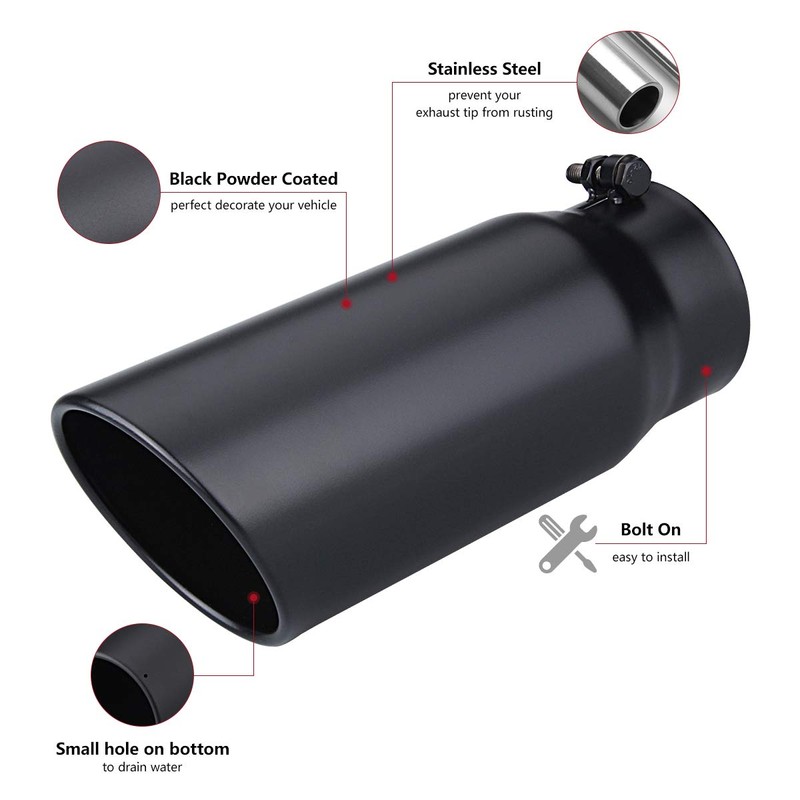 LCGP 4" to 5" Diesel Exhaust Tip, 12" Overall Length