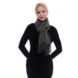 RIIQIICHY Women's Winter Scarves Scarves Winter Scarf Cuddly XXL Women's Scarf Pashmina Autumn Women Scarf with Fringes, darkgray