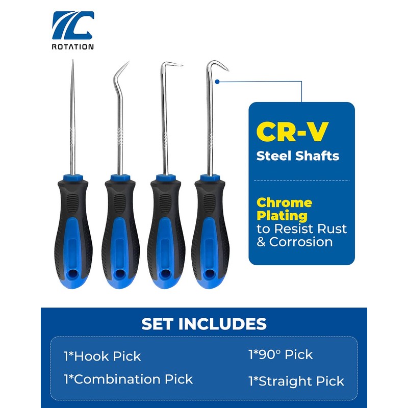 ROTATION Precision Hook and Pick Set for Automotive | 4-Piece