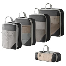 WANGCL 5 PCS Compression Packing Cubes Luggage Organiser Set Extensible Suitcase Organiser for Suitcases Packing Cubes for Travel or Home Storage