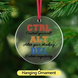 Inspirational Acrylic Hanging Ornament Motivational Gift for Women Men Inspirational Emotional Cheer up Sign Decoration Keepsake for Friend Daughter Christmas Graduation Birthday Gifts