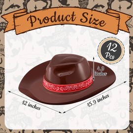 Xtinmee 12 Pieces Cowboy Hats Bulk Adult Cowboy Hats Party Pack Western Cowboy Hat Costume Accessories Western Rodeo Party Supplies
