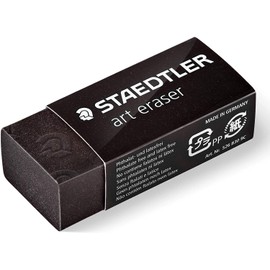 STAEDTLER 526B3BK2-C Eraser Art Eraser (Low Crumb Formation, with Sliding Cuff, No Staining on Paper, Blister Card with 2 Erasers)