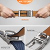 Men Belt,BULLIANT Ratchet Click Sliding Leather Belt for Gift Men