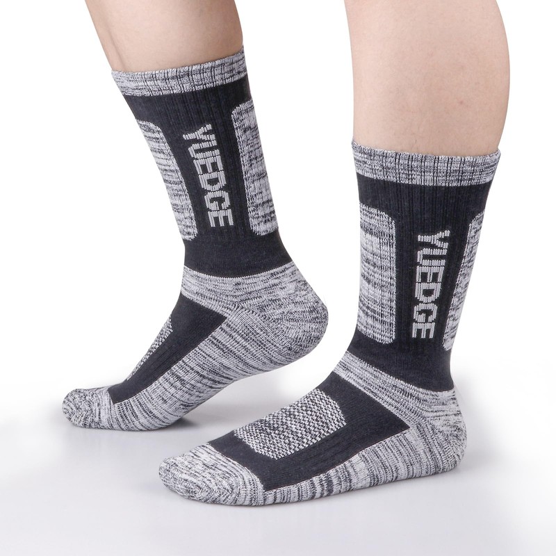 YUEDGE Men's 5 Pairs Wicking Breathable Cushion Comfortable Casual Crew