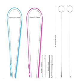 FUPUAII 6 Pcs Loop Turner Sewing Tool, Drawstring Threader Tool, Suitable for All Kinds of Clothing, Pants, Stainless Steel Bodkin Sewing Tool, Easy Rope Threading