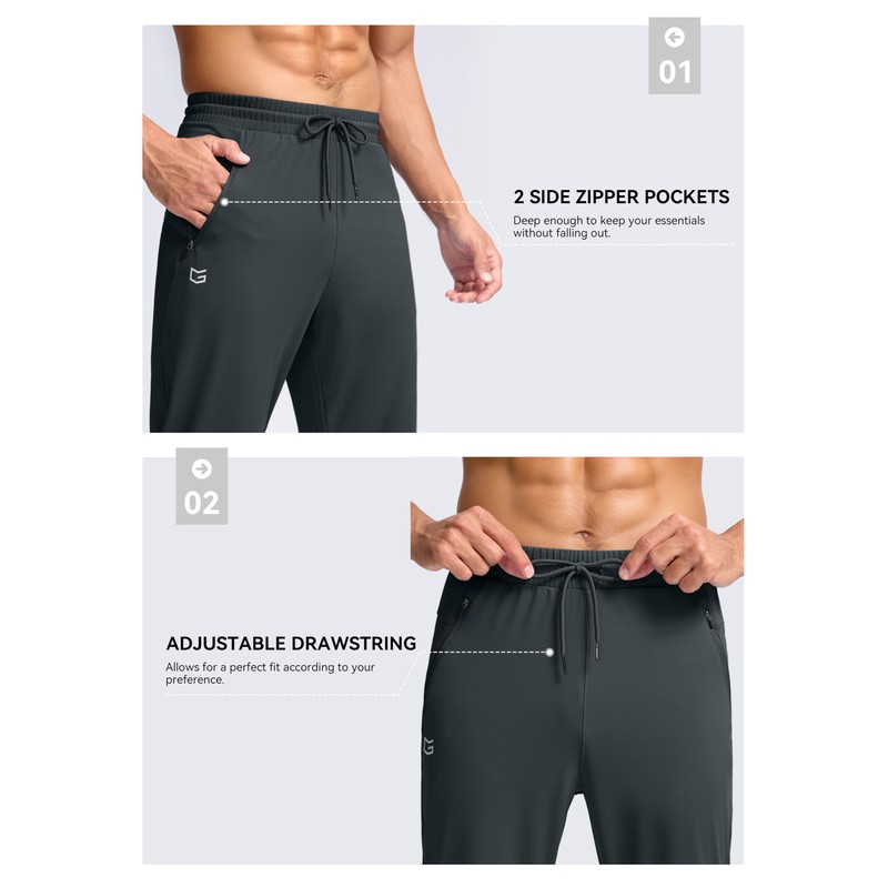 G Gradual Men's 30"/32"/34"/36" Inseam Tall Sweatpants with Zipper Pockets