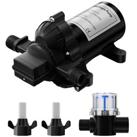 2088-422-144 RV Pump, 12V 3.3GPM RV Water Pump, 45psi 1/2 MNPT Connection Diaphragm Pump, Quiet and Durable High Performance Motor, Fits Most Brands of RV Water Pumps