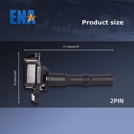 ENA Ignition Coil Pack and Platinum Spark Plug Set of 6 Compatible with Toyota Lexus Camry ES300 1994-1995 V6 3.0L Replacement for UF204