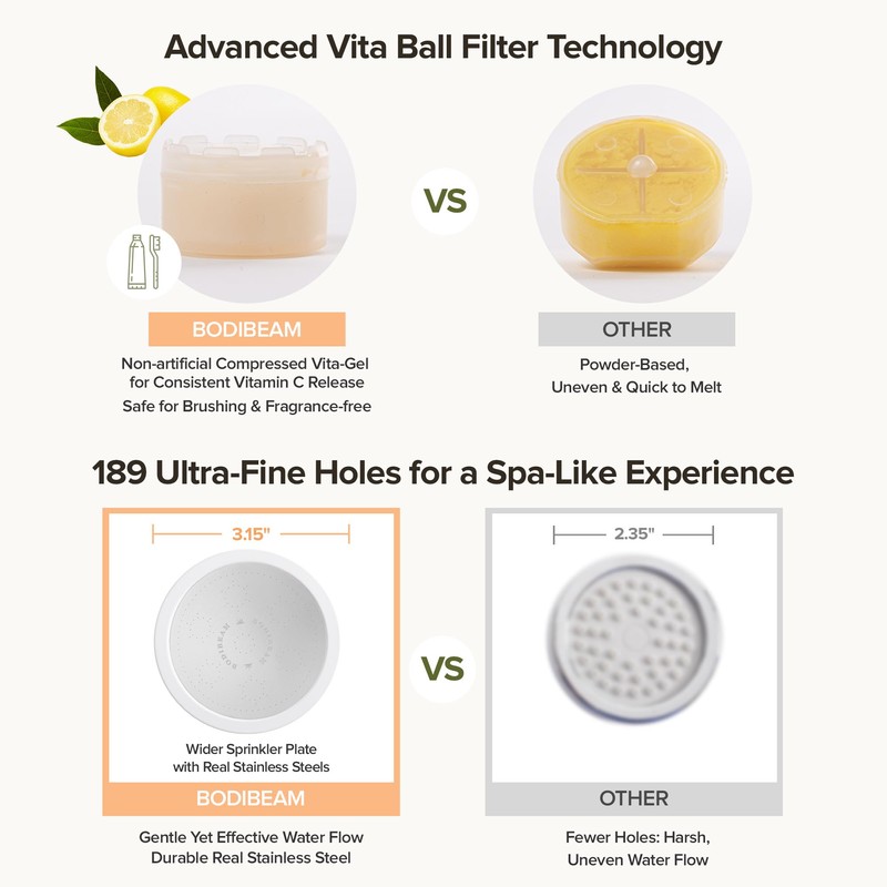 Filtered Shower Head with Handheld - Vitamin C & 3