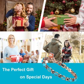 EnerMagiX EnerMagiX Copper Bracelets for Women, Pure Copper Turquoise Adjustable Magnetic Bracelets, Copper Jewelry0166