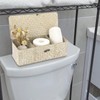 IGNPION 3 Compartments Seagrass Storage Basket with Lid Bathroom Sotrage