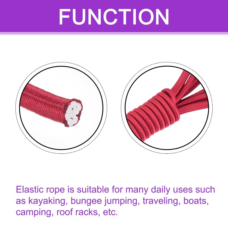 DMiotech 3mm Shock Cord, 3 M Red Bungee Cord Tent