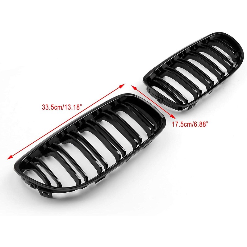 E90 E91 4 Door 09-11 Gloss Kidney Grille Double Bridge