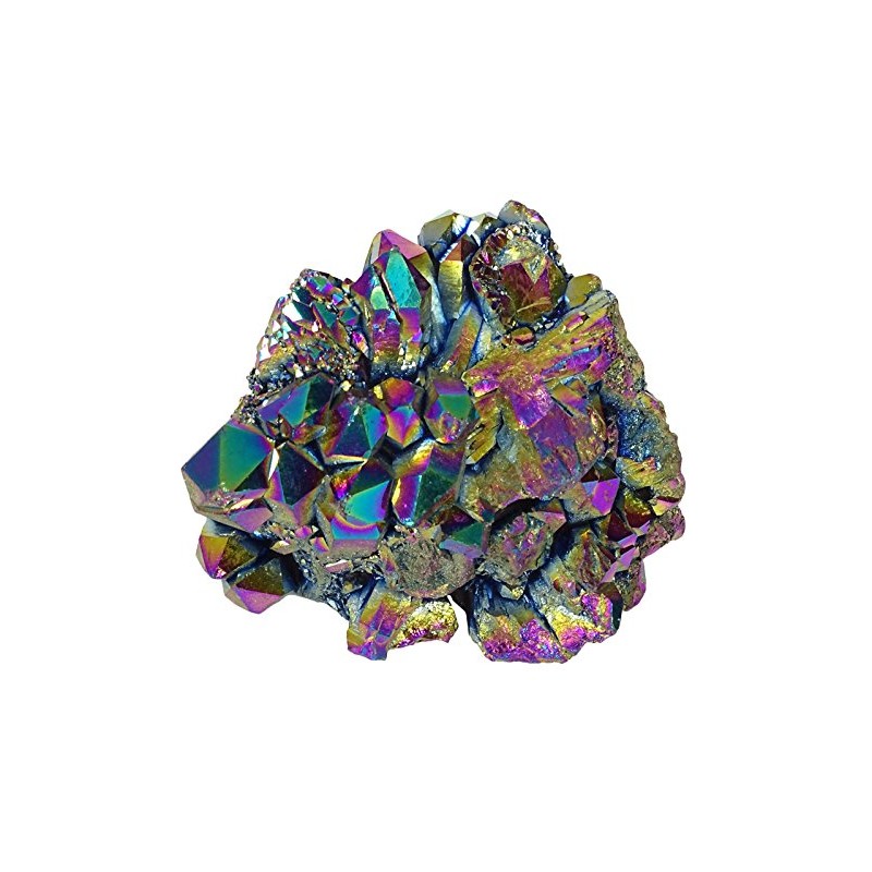 Harmonize Reiki Healing Crystal Rainbow Titanium Coated Cluster Specimen Natural