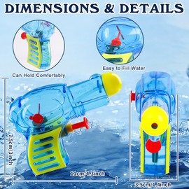 KIMOBER 12PCS Mini Water Guns Toy,Small Colourful Plastic Water Squirt Gun Toys for Swimming Pool Party Favors,Kids Summer Outdoor Game(Cute)