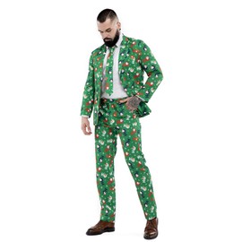 U LOOK UGLY TODAY Mens Christmas Party Suit Funny Costume Novelty Xmas Jacket with Tie -Medium - Ho Ho Happy Vibes