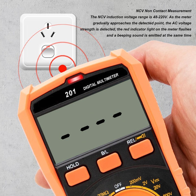 Digital Multimeter Multifunctional HD LCD Display Voltage Current Resistance Tester