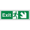 V Safety Exit Arrow Down Right Sign - 300mm x