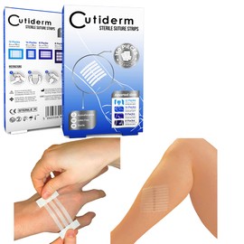 Cutiderm Cutiderm Sterile Skin Wound Closure Suture Strips, 4 Sizes - 150 Strips