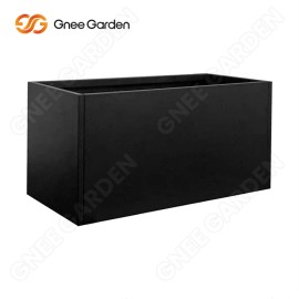 133 L Black Galvanized Steel Planter Weather Resistant Outdoor Garden Pot Long-Lasting Use Home American Stylecolor: Black, Size: 36*15*15-inch