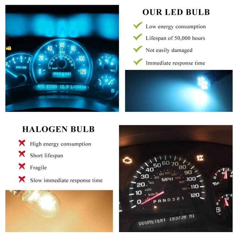 BWBWND 10 PCS T10 194 168 LED Dash Instrument Light