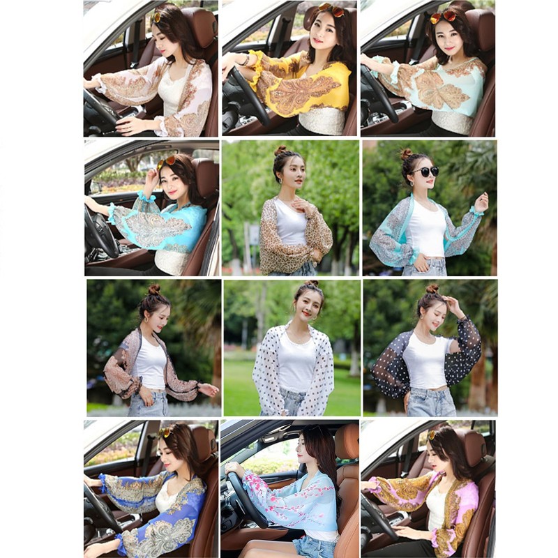 Sun Protective Shawl with Flared Sleeves Cooling Arm Sleeve Covers