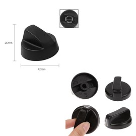Hob Knob, Universal Control Buttons, Universal Control Knobs, Stove Knob, Knob for Gas Cooker, Black Control Knobs for Oven Hob, for All Types of Ovens