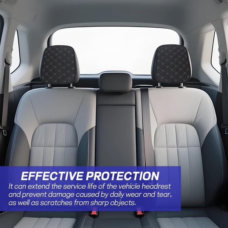 Hovom Car Headrest Cover, Soft Breathable Leather Front Seat Head