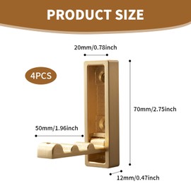 atnayo 4pcs Foldable Wall Hook, Heavy Duty Folding Hooks Wall Mount of Zinc Alloy for All Hanging