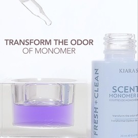KIARA SKY Monomer Scented Drops Fresh + Clean | Monomer Acrylic Nail Liquid | Professional Monomer Drops Nail Art | Long-Lasting Acrylic Monomer Liquid Scented Nail Drop (0.67 fl oz) Fresh + Clean