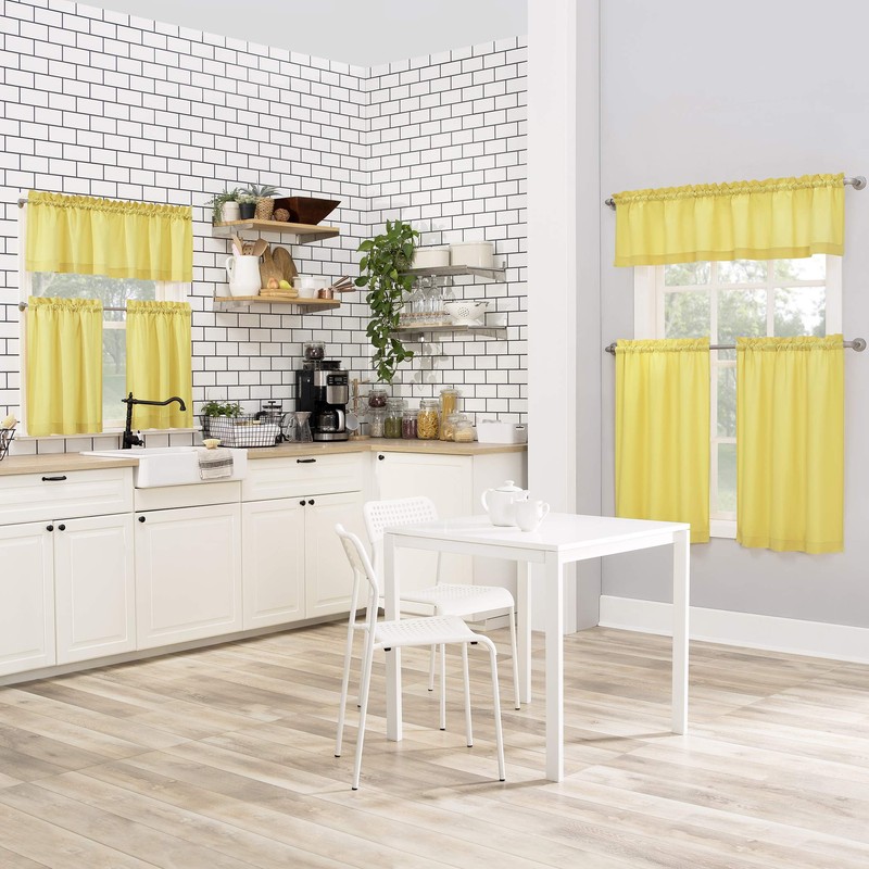 No. 918 Martine Microfiber Semi-Sheer Rod Pocket Kitchen Curtain Valance