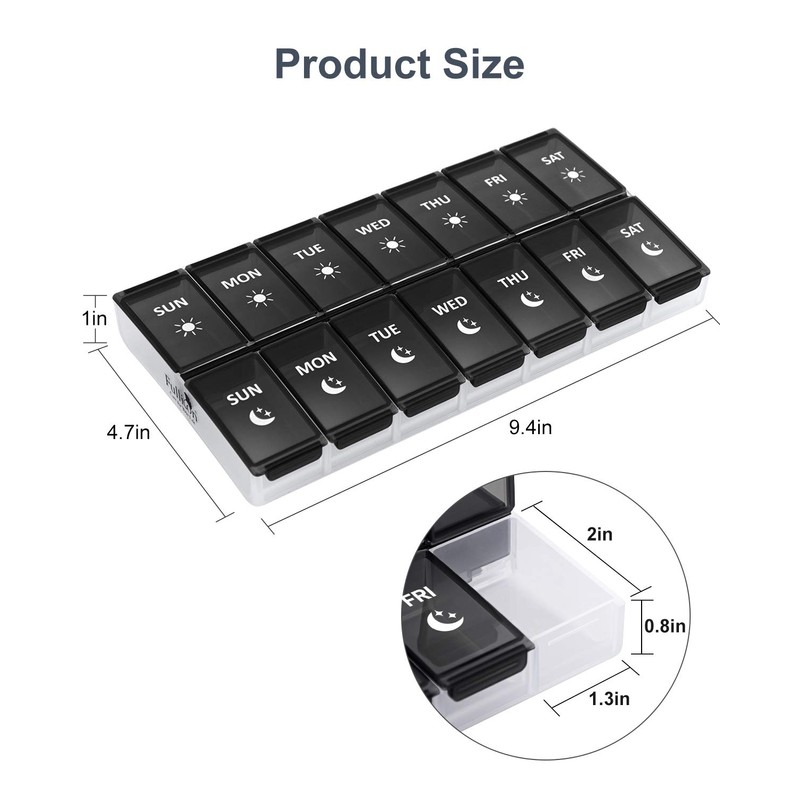 XL Weekly Pill Organizer 2 Times a Day, Fullicon Extra