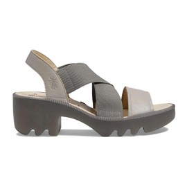 FLY LONDON Women's TAJI502FLY Sandal, Silver Borgogna, 8-8.5