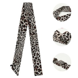 Skinny Scarf - 190CM Thin Scarf, Leopard Print Scarf, Animal Print Scarf, Leopard Print Scarf for Women UK, Leopard Print Ribbon, Skinny Scarves as Small Tie Scarf Women's Ribbon Hair Belt Bag Wrap