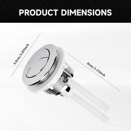 1 Pack Toilet Flush Button Replacement, 38 mm Dual Push Toilet Flush System Replacement Kit, Durable ABS Cistern Flush Button Kit