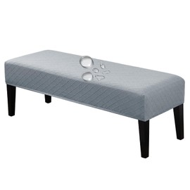 Lebaley Waterproof Dining Bench Cover - Removable Bench Slipcover Washable Bench Seat Protector Cover Rectangle Dining Room Bench Covers for Living Room Bedroom Kitchen（Light Grey）
