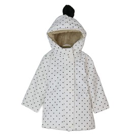 Carter's Baby Girls' Sherpa Lined Rainslicker Rain Jacket, White Polka Dot, 12 Months